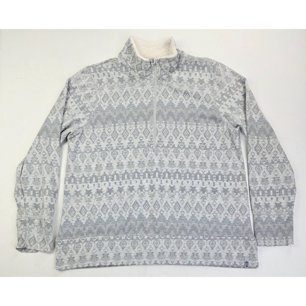 Free Country Size Large Womens Luxe Fleece 1/4 Zip Long Sleeve Pullover Sweater
